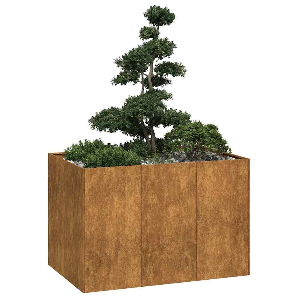 Plantekasse rustfarvet 120x80x80 cm forvitringsstål