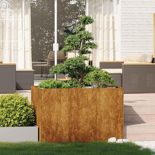 Plantekasse rustfarvet 120x80x80 cm forvitringsstål