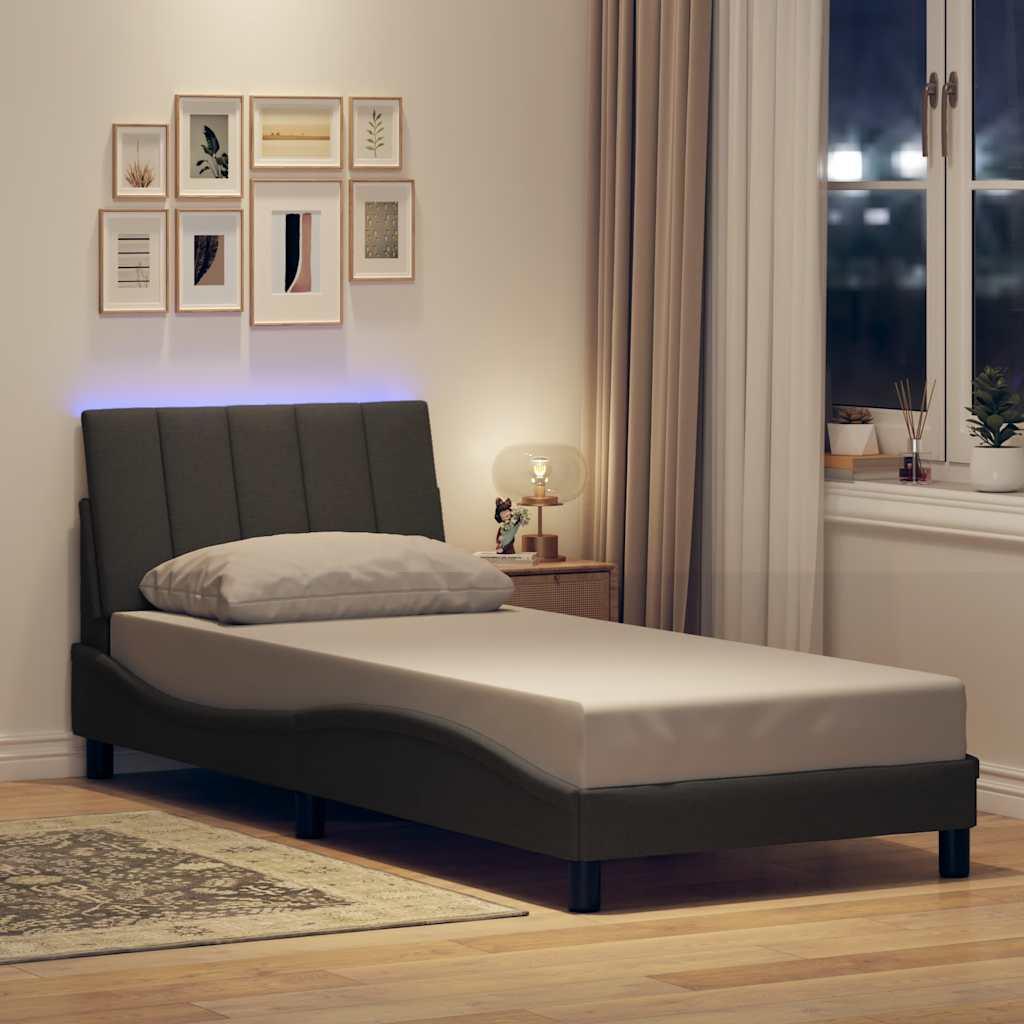 Sengeramme uden madras Hanko Mørkegrå 90x200 cm Stof billede