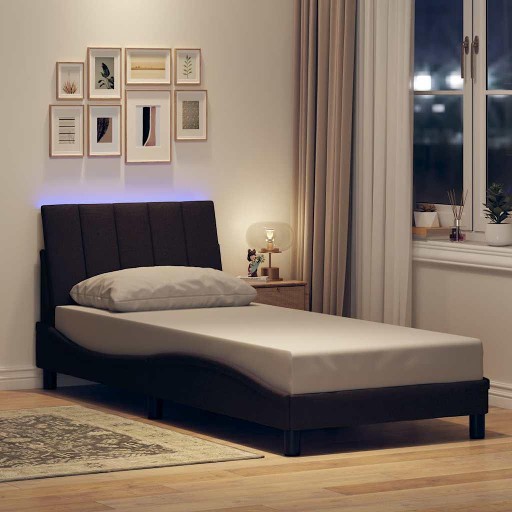Sengeramme uden madras Hanko Mørkebrun 80x200 cm Stof billede