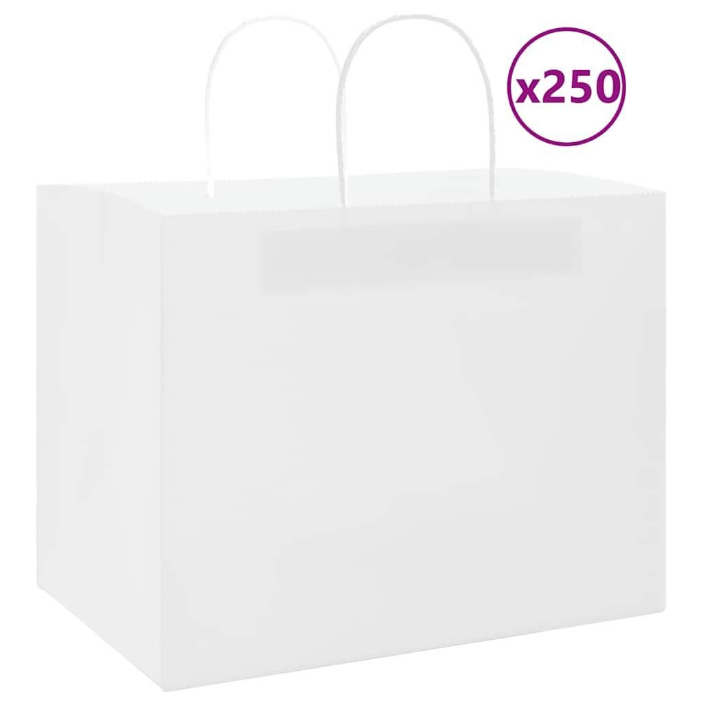Papirposer 250 stk. med håndtag 32x22x24 cm hvid billede