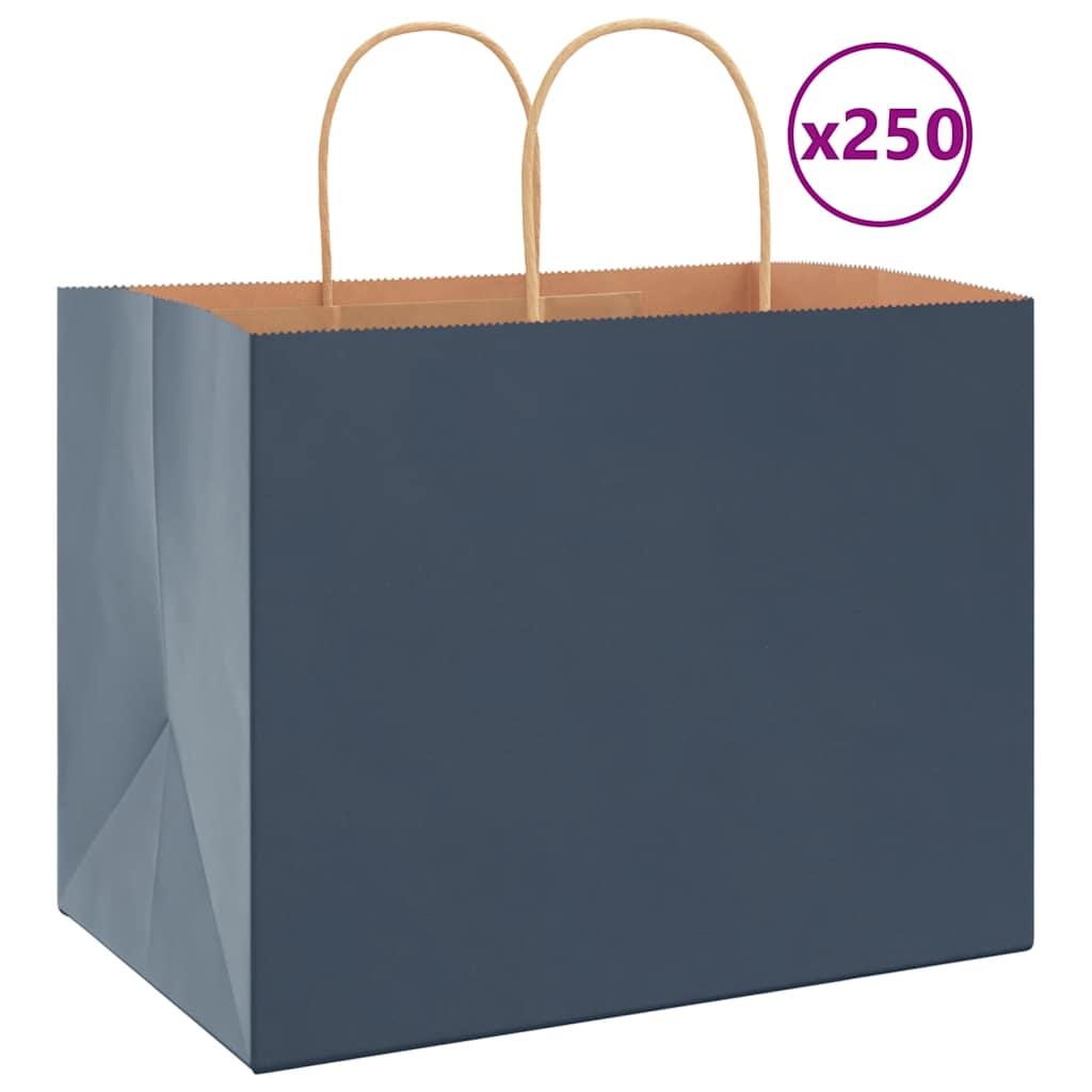 Papirposer 250 stk. med håndtag 32x22x24 cm blå billede