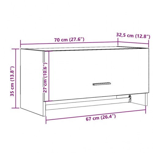 Klædeskab i konstrueret træ - 70 × 32,5 × 35 cm, egetræslook