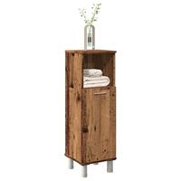 Badeværelsesskab 30x30x95 cm konstrueret træ antikt træ