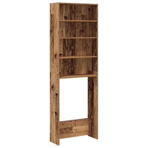 Vaskemaskineskab 64x24x190 cm antikt træ