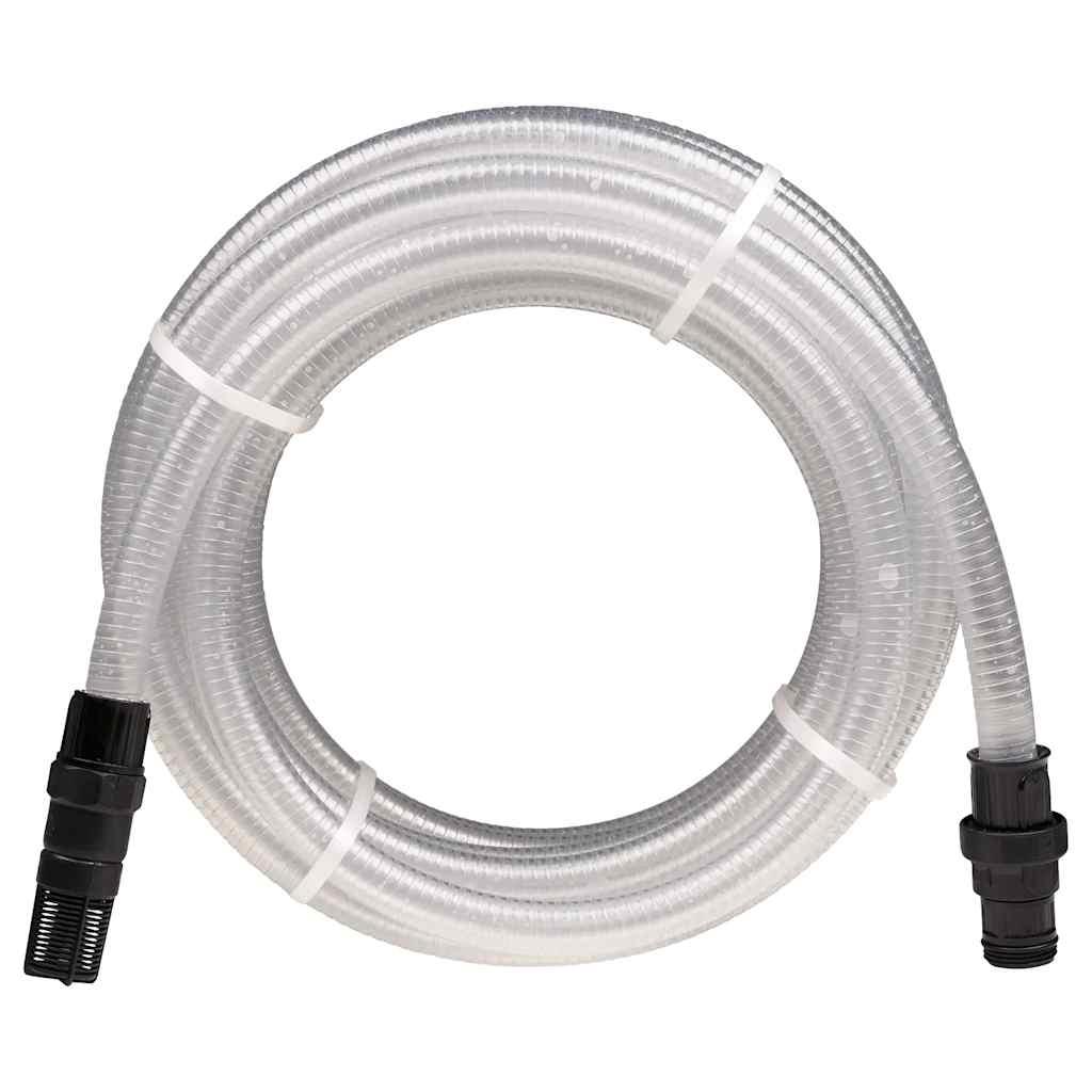 Sugeslange med messingkoblinger 1" 10 m PVC Transparent