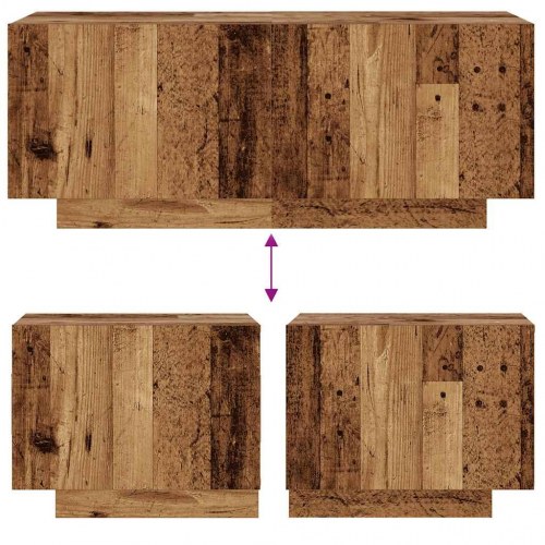Sengeskab i antikt trælook 100 × 35 × 40 cm - konstrueret træ