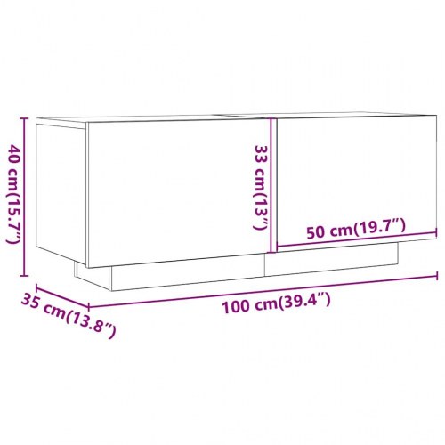 Sengeskab i antikt trælook 100 × 35 × 40 cm - konstrueret træ