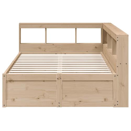 Seng med reol uden madras 135x190 cm massivt fyrretræ