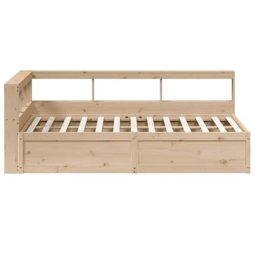 Seng med reol uden madras 135x190 cm massivt fyrretræ