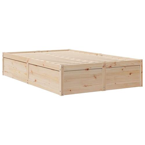 Seng med reol uden madras 135x190 cm massivt fyrretræ
