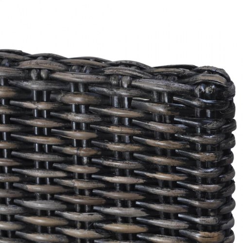 Spisebordsstole 2 stk. kubu-rattan og mahognitræ sort