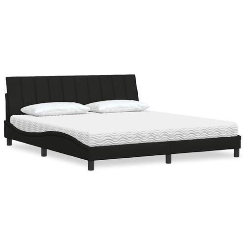 Seng med madras 180x200 cm stof sort