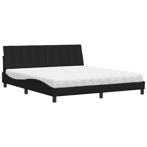 Seng med madras 180x200 cm stof sort