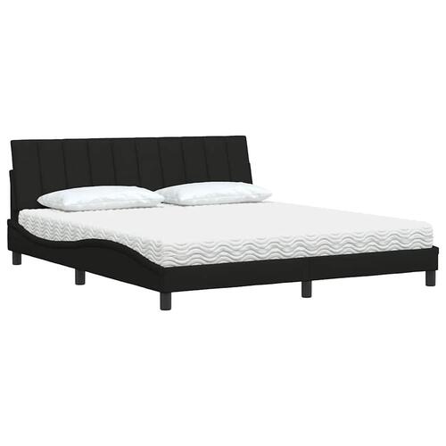 Seng med madras 180x200 cm stof sort