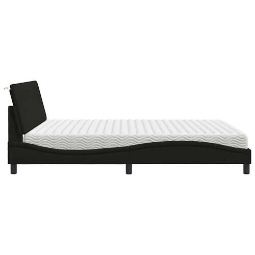 Seng med madras 180x200 cm stof sort