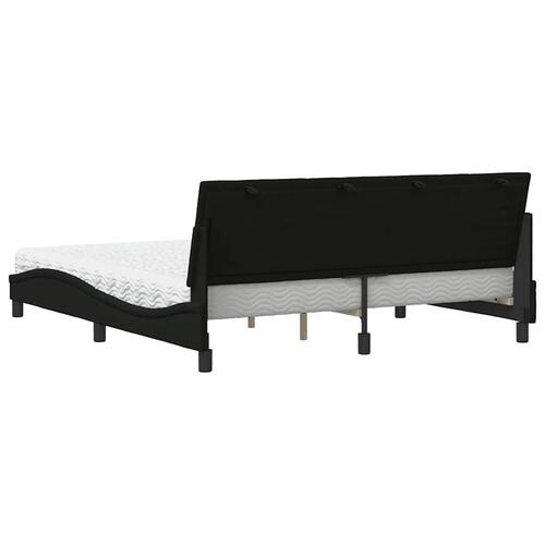 Seng med madras 180x200 cm stof sort