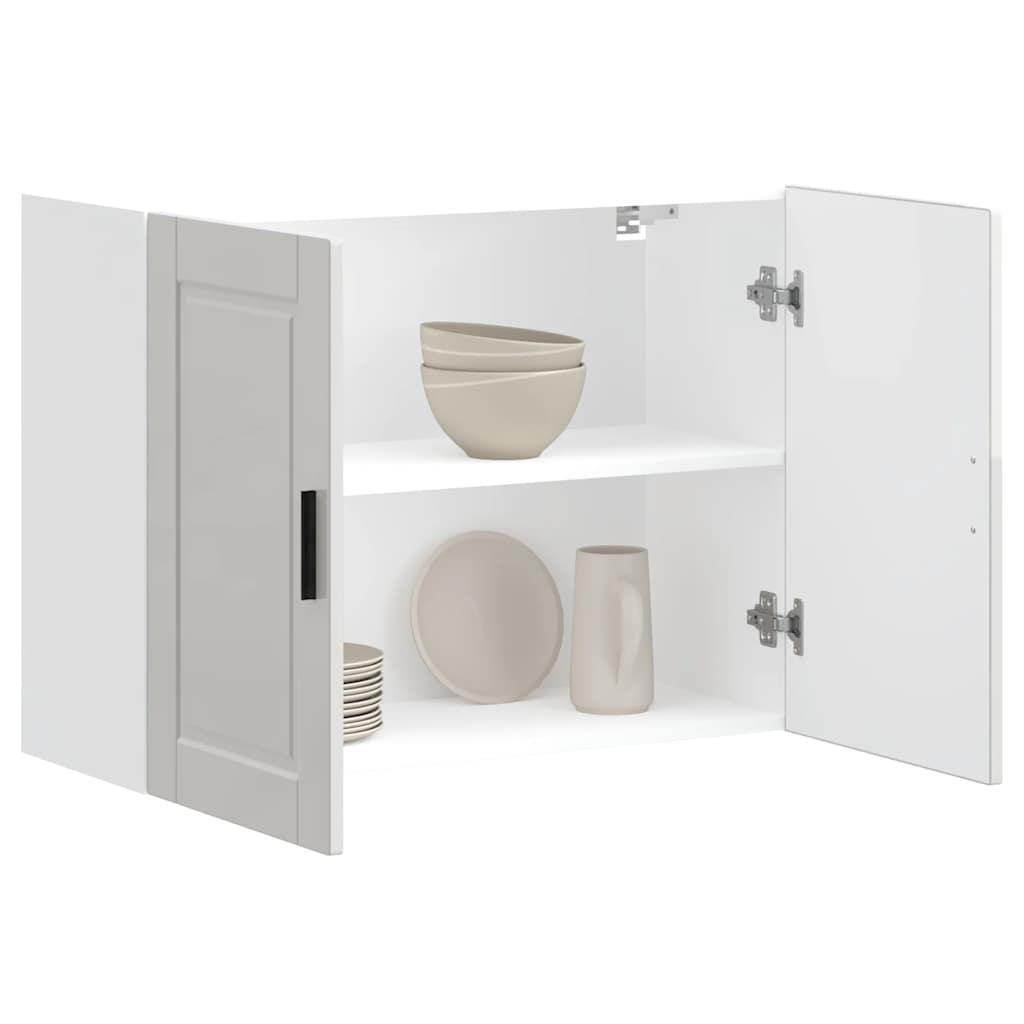 Køkkenvægskab Porto konstrueret træ hvid højglans