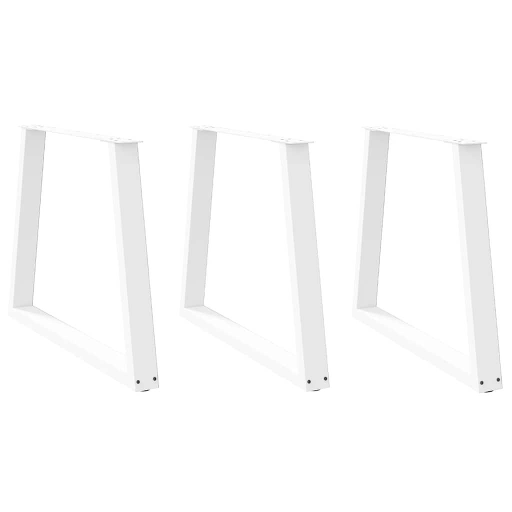 Spisebordsben V-form 3 stk Hvid 80x(72-73,3) cm Stål