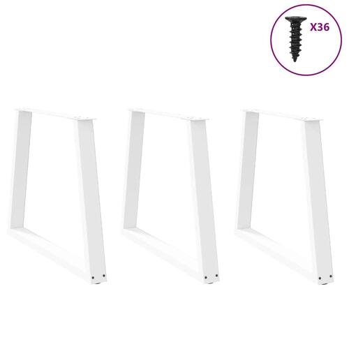 Spisebordsben V-form 3 stk Hvid 80x(72-73,3) cm Stål