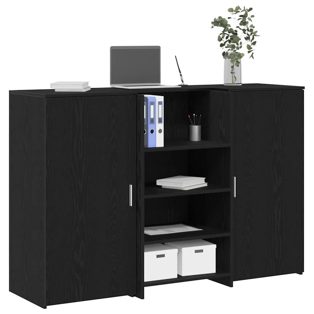 Receptionsskranke med opbevaringsskabe 155 x 50 x 103,5 cm sort-eg