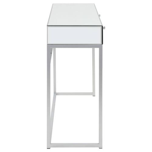 Konsolbord med spejl stål og glas 107 x 33 x 77 cm