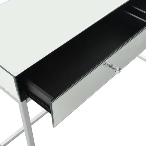 Konsolbord med spejl stål og glas 107 x 33 x 77 cm