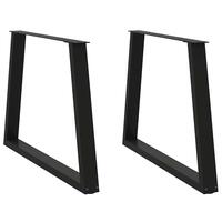 Spisebordsben V-form 2 stk Sort 90x(72-73,3) cm Stål