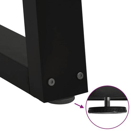 Spisebordsben V-form 2 stk Sort 90x(72-73,3) cm Stål