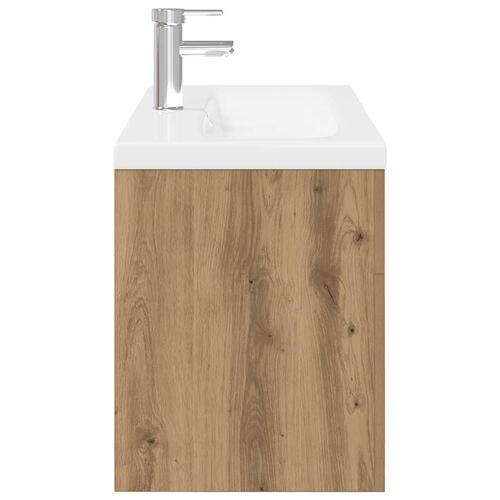 Vaskeskab med indbygget vask Håndværks eg Engineered Wood