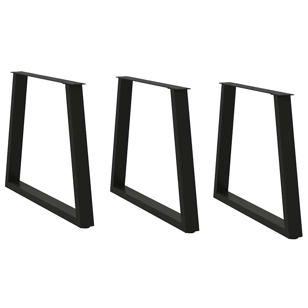 Spisebordsben V-form 3 stk Sort 70x(72-73,3) cm Stål