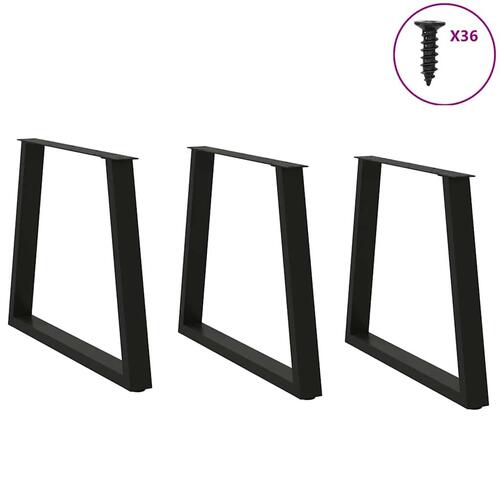 Spisebordsben V-form 3 stk Sort 70x(72-73,3) cm Stål