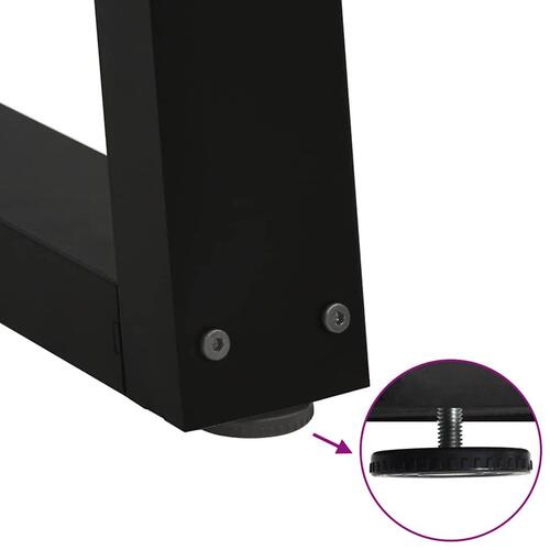 Spisebordsben V-form 3 stk Sort 70x(72-73,3) cm Stål