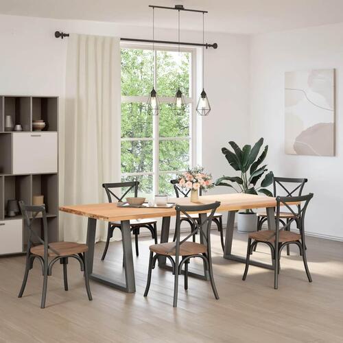 Spisebordsben V-form 3 stk Antracit 80x(72-73,3) cm Stål