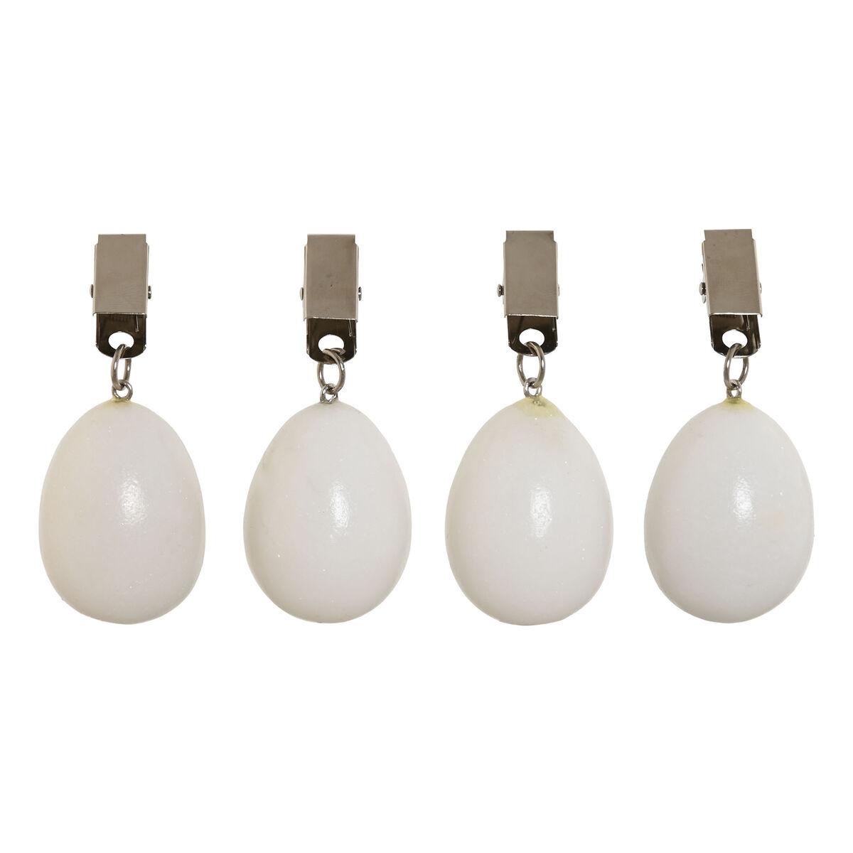 Borddugsklemmer - Hvid, metal/marmor, 4 stk (3,5 × 3,5 × 5,5 cm)