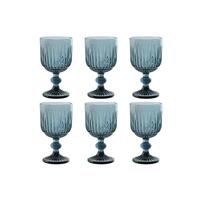 Sæt med glas Home ESPRIT Blå Krystal 8 x 8 x 14,5 cm (6 enheder)
