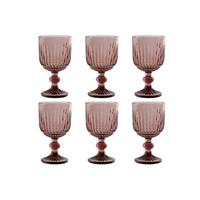 Sæt med glas Home ESPRIT Pink Krystal 8 x 8 x 14,5 cm (6 enheder)
