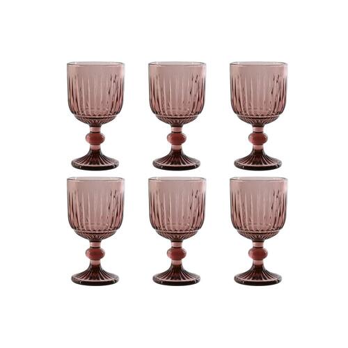 Sæt med glas Home ESPRIT Pink Krystal 8 x 8 x 14,5 cm (6 enheder)