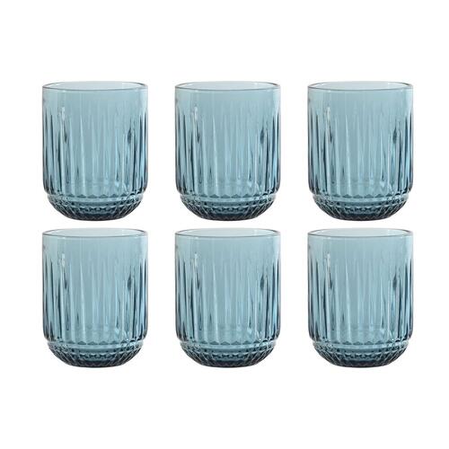 Glassæt Home ESPRIT Blå Krystal (6 enheder)
