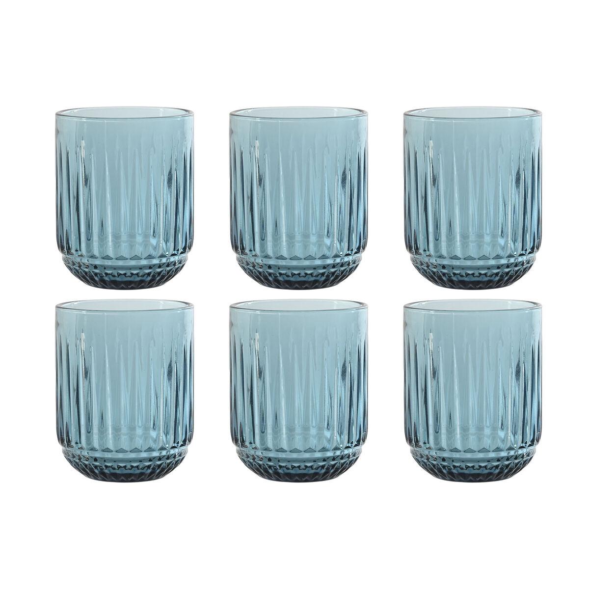 Glassæt Home ESPRIT Blå Krystal (6 enheder)