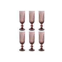 Sæt med glas Home ESPRIT Pink Krystal 6 x 6 x 18,4 cm (6 enheder)