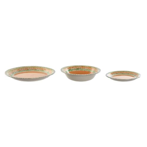 Spisestel Home ESPRIT Orange Stentøj 27 x 27 x 2 cm 18 Dele