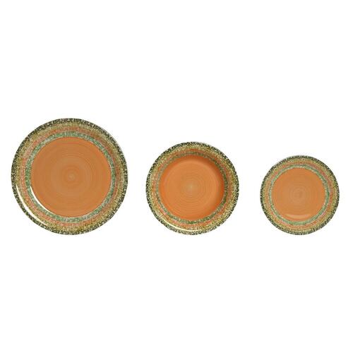 Spisestel Home ESPRIT Orange Stentøj 27 x 27 x 2 cm 18 Dele