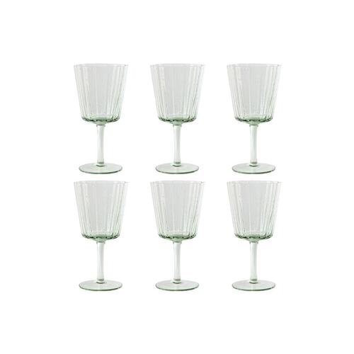 Sæt med glas Home ESPRIT Grøn Krystal 285 ml 8,4 x 8,4 x 16,4 cm (6 enheder)