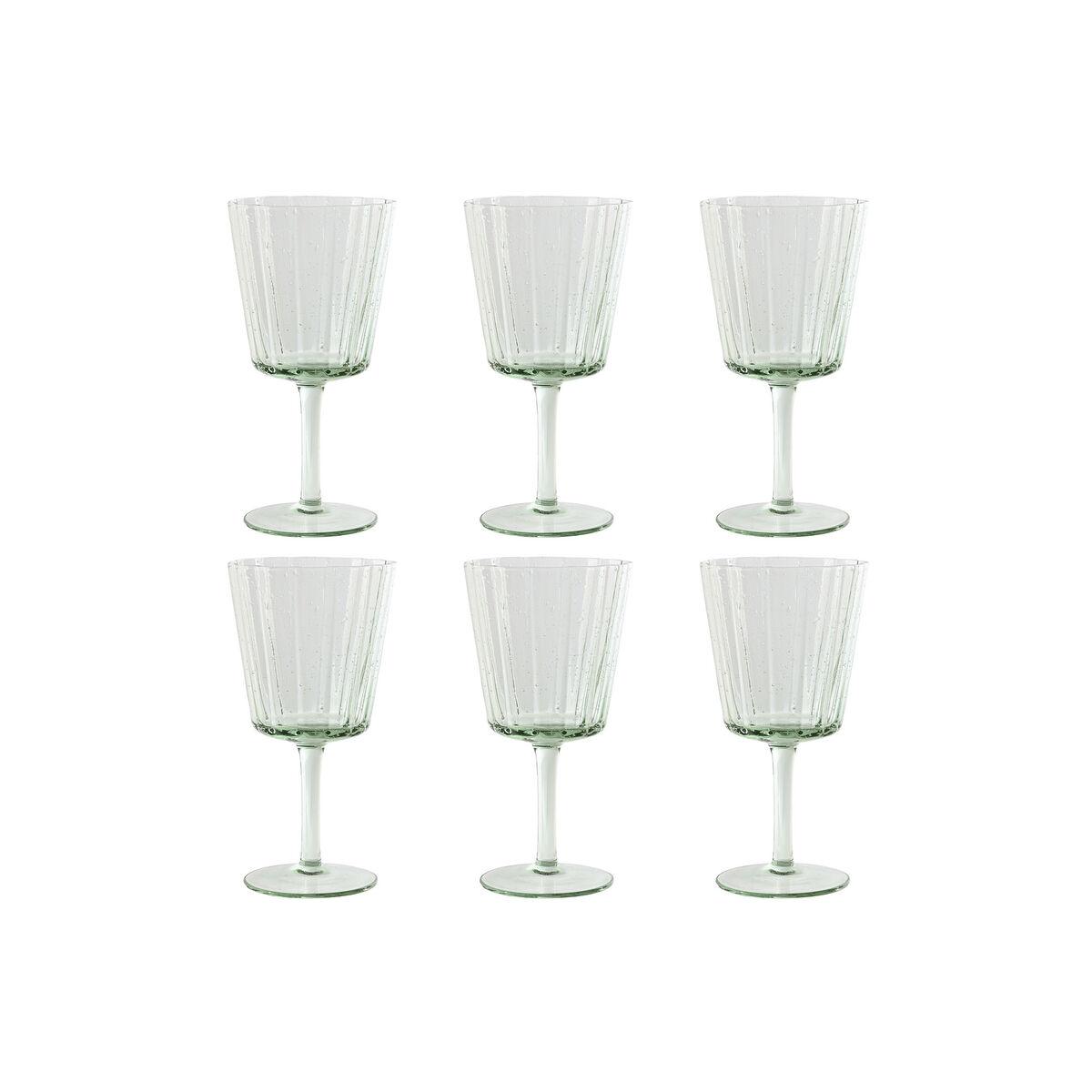 Sæt med glas Home ESPRIT Grøn Krystal 285 ml 8,4 x 8,4 x 16,4 cm (6 enheder)
