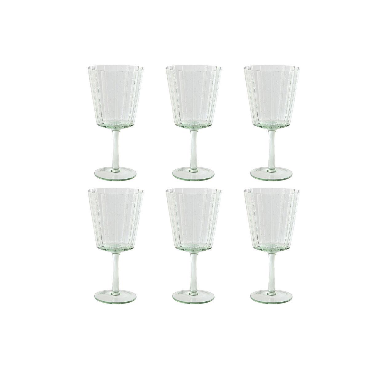 Sæt med glas Home ESPRIT Grøn Krystal 9 x 9 x 17,8 cm (6 enheder)