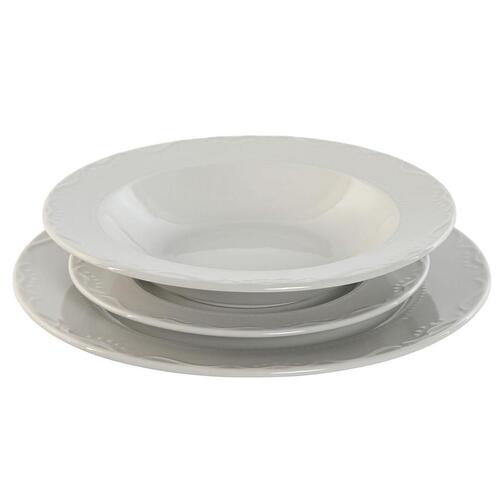 Spisestel Home ESPRIT Hvid Porcelæn 27 x 27 x 2 cm 18 Dele