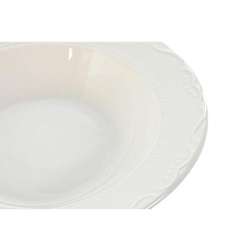Spisestel Home ESPRIT Hvid Porcelæn 27 x 27 x 2 cm 18 Dele