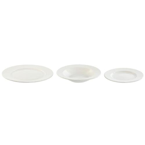 Spisestel Home ESPRIT Hvid Porcelæn 27 x 27 x 2 cm 18 Dele