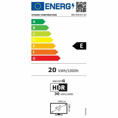 Iiyama GB2766HSU-B1 27" buet gaming skærm - Full HD LCD, 165 Hz